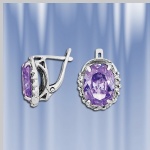 Серебряные серьги с аметистом