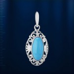 Pendant with turquoise. Silver