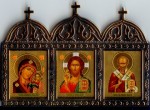 Ruská ikona trojité zlaté barvy