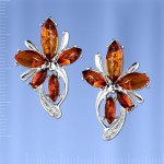 Earrings with amber silver
