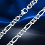 silver chain; -bracelet "Figaro 3+1"