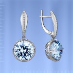 Серьги с кварцем. Серебро 925°