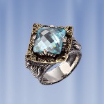 Ring with topaz. Silver