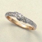 Zlatý prsten s diamanty, bicolor