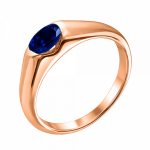 Gold ring with sapphire