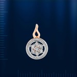 Pendant with diamonds. Red gold