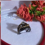 Bague en argent plaqué or avec quartz