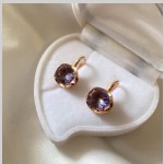 Серебряные серьги с позолотой. аметист