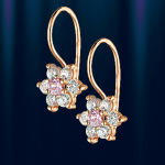 Boucles d'oreilles or russe & zircone