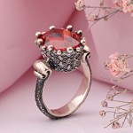 Ring made of 925 silver zirconia granate