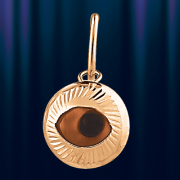 Goldanhänger „Augen-Amulett“ braun