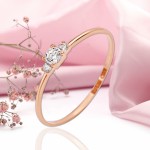 Bague en or rouge 585 avec zircone