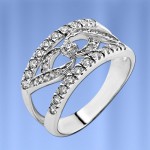 Stříbrný prsten Fianites