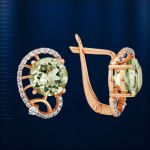 Russian gold jewelry green amethyst