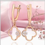 Серьги красное золото 585 цирконий