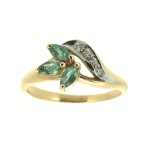 Gold ring with emeralds and diamonds