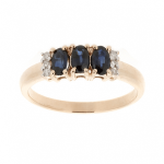 Gold ring with sapphires and diamonds