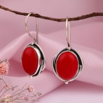 Silver earrings with corals