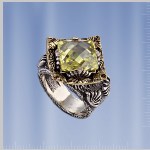 Ring med Сhrysolite. Sølv