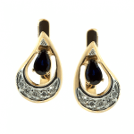 Boucles d'oreilles en or avec saphirs et diamants