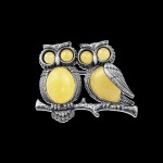 Silver brooch "Owls"