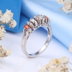 Zilveren ring "Oranjerie". Zirkonia