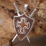 Silver pendant "Sword and Shield"