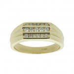 Gold men's ring with diamonds