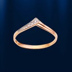 Златен пръстен с диаманти. Двуцветен