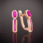 Earrings with rubies corundum. Gold 585°