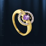 Gold ring with amethysts. Gelbold
