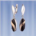Серьги с авантюрином. Серебряное золото
