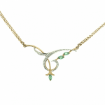 Gold necklace with emeralds and diamonds