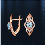 Серьги с топазом розовое золото