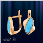 Earrings Russian gold with turquoise