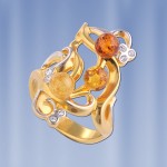 Ring with amber. Jewelery