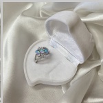 Silver ring “Grazie”. Opal & Cubic Zirconia