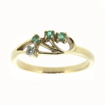 Gouden ring met smaragden en diamant