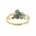 Gouden ring met smaragden en diamanten