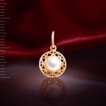 Pendant made of red gold with pearl