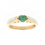 Golden ring with emerald