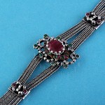 Bracelet with precious stones. Silver