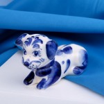 Gzhel porcelain dog