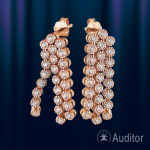 Stud earrings made of Russian gold & zirconia