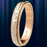 Ruský snubní prsten "Figaro" s diamantem