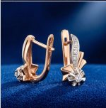 Pendientes con circonitas oro rojo 585