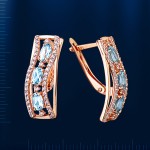 Rose gold earrings with topaz.