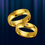 Poročni prstan. Prstan iz rumenega zlata 585