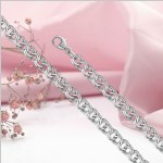 Серебряная цепочка; - браслет "Гарибальди"
