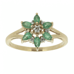 Zlatni prsten sa smaragdima i dijamantima